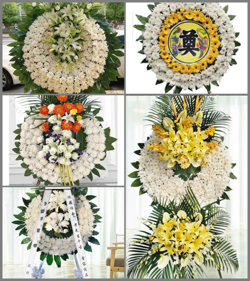 山东青岛莱西市龙水街道街东村花圈速递